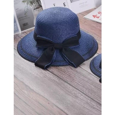 Straw Beach Mum Hat- Blue
