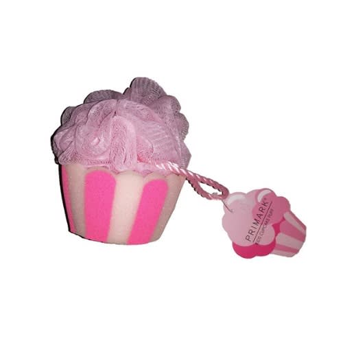 Kids Cupcake Shower Puff - Pink