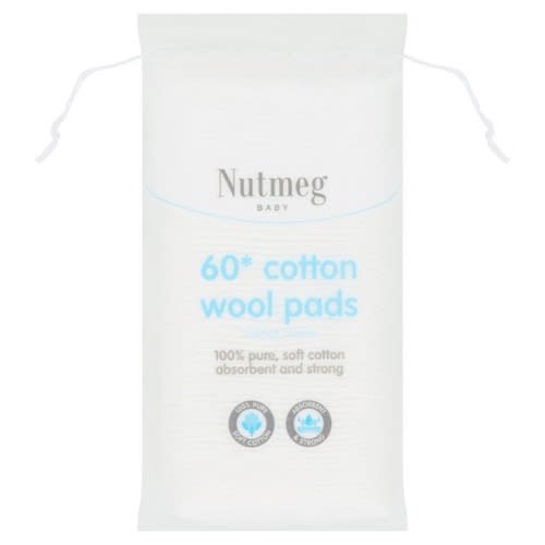 Nutmeg - Cotton Wool Pads - 60 Per Pack - White