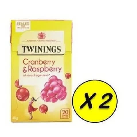 Twinings Cranberry & Raspberry Tea Bags - 40g - Packs Of 2