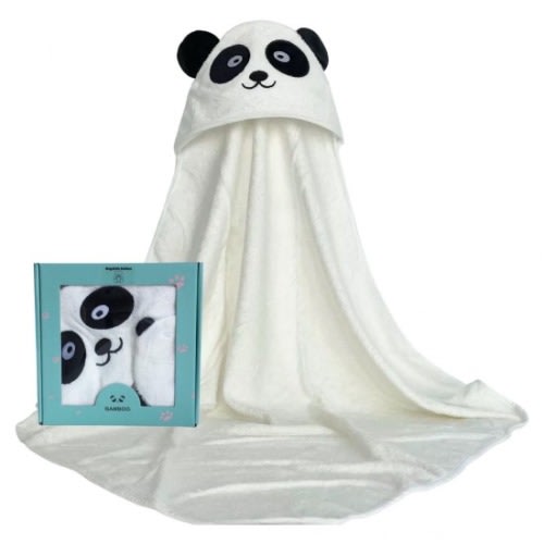 Bubbas - Bamboo Infant To Toddler Hooded Towel - Panda - 37 x 37”