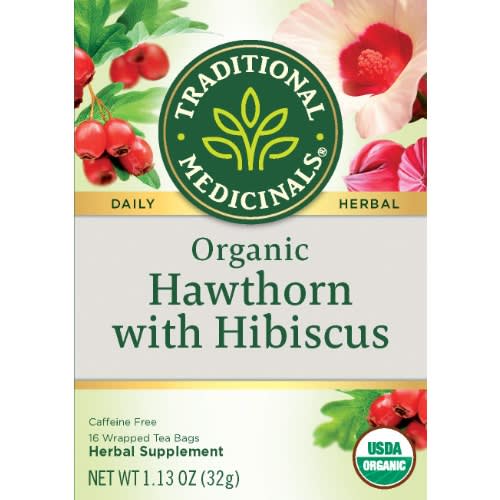 Organic Hawthorn With Hibiscus - Non Gmo - 16 Tea Bags