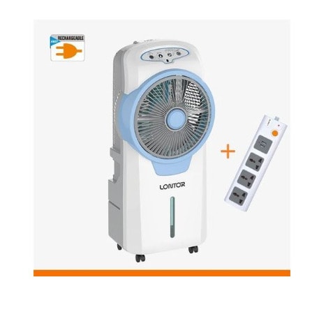 Rechargeable Air Cooler - Water Fan With Remote Control + Usb Power Socket