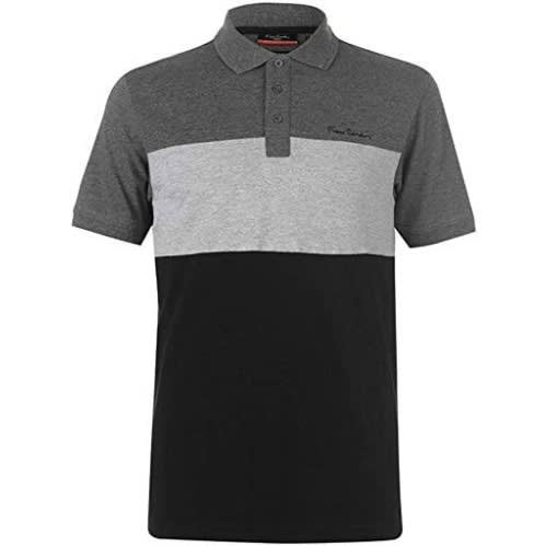 Contrasting Stripe Polo Black/grey