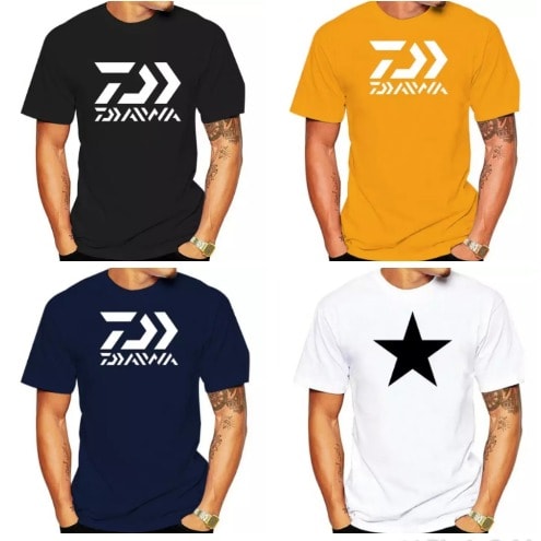 4 In 1 Print T-shirts - Black Blue White Yellow