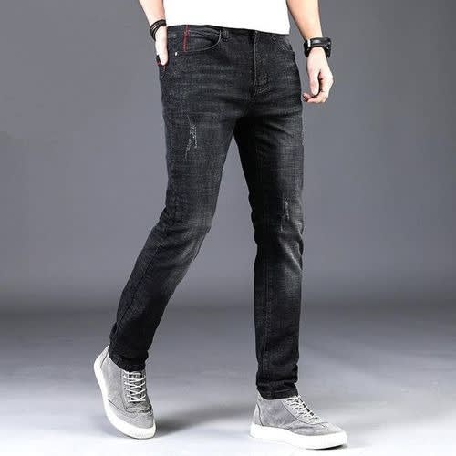 Men's Straight Black Jeans