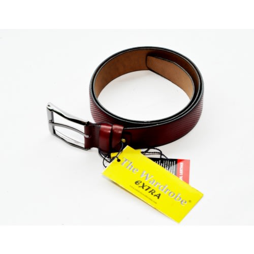 Unique Leather Dotted Styled Men Belt-Mb-9683-Wine -Size-110/44 Cm