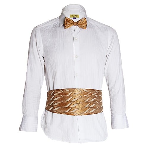 Men's Cummerbund-Patterned Gold - MCB-767