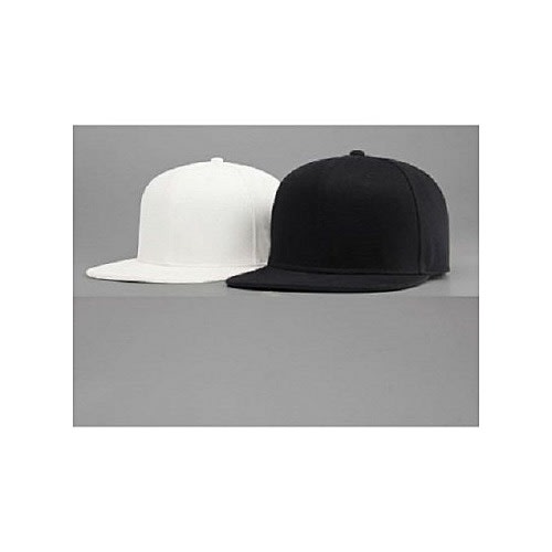 2 in 1 Plain Baseball Face Cap - Black And White