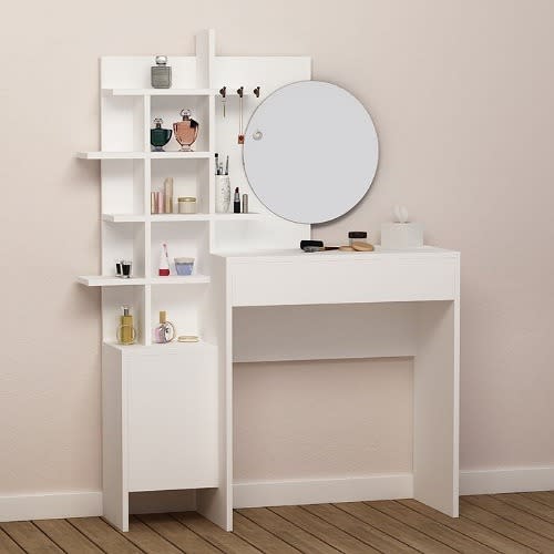 Dressing Table With Mirror - White
