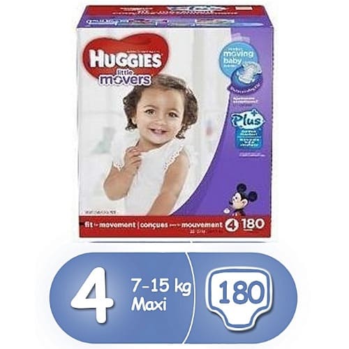 Little Movers Plus Diapers - Size 4 - 180 Count