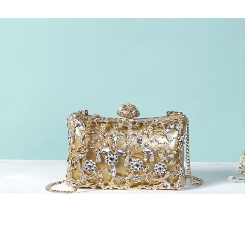 Floral Studded Unique Clutch Purse 3