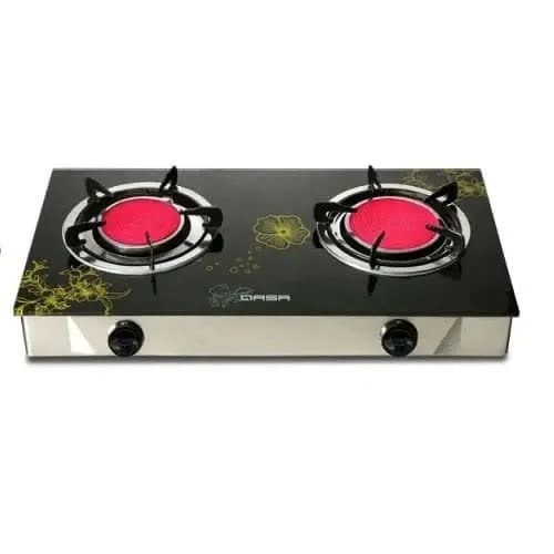 2-Burner Glass Top Infrared Gas Cooker