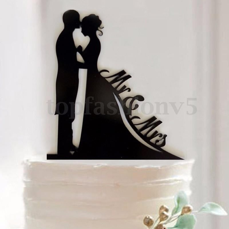 Personalised Mr And Mrs Heart Wedding Cake Topper Decor Bride Groom Romantic