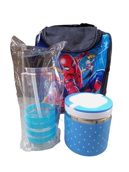 Spiderman  Lunch Bag With Food Flask And Water Bottle Food