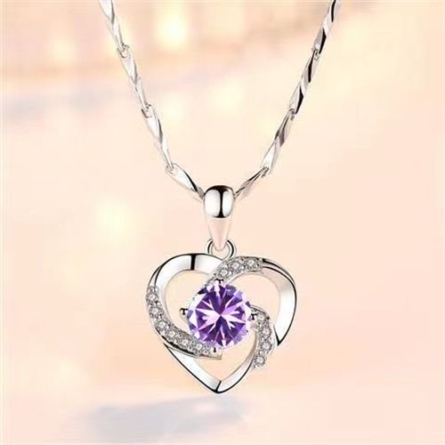 Eternal Clavicle Chain Heart Shaped Pendant Necklace