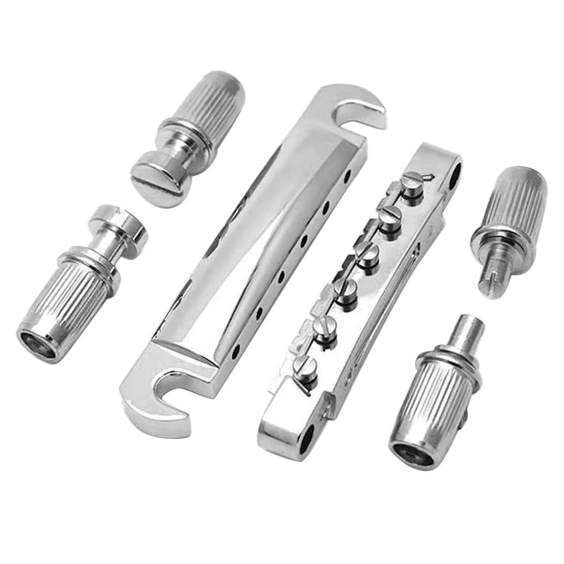 Electric Guitar Bridge and Tailpiece Set Electric Guitar Replacement Parts Bridge Tailpiece Bridge for Les Paul Guitar A