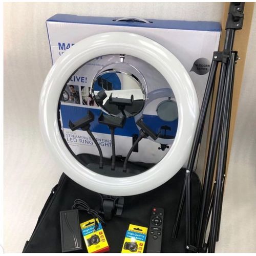 18 Inches Rechargeable Ringlight With 2 Batteries,charger,mirror+ Tripod Stand
