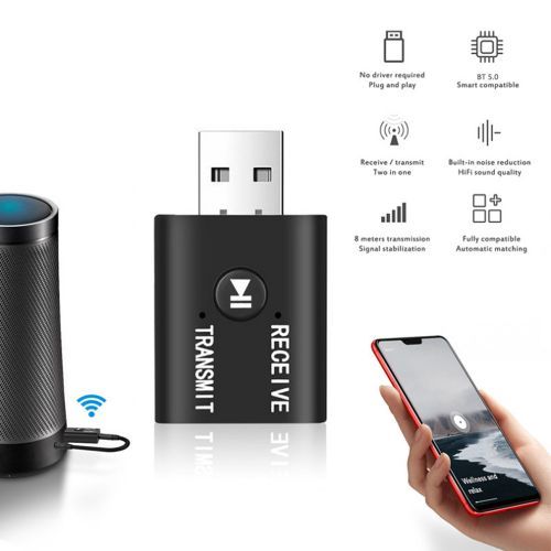 2 In 1 Wireless BT5.0 Audio Adapter Transmiter & Receiver