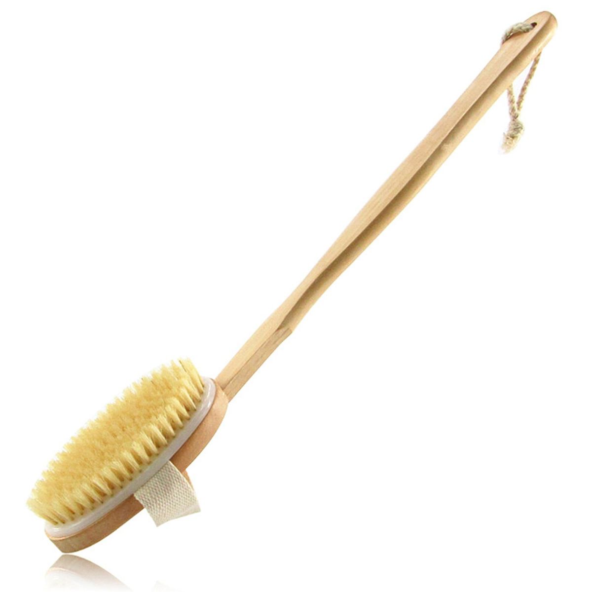 Bath Body Brush Back Scrubber with Comfy Bristle Long Handle Gentle Body Massager Wet or Dry Brushing Back Scrubber for Shower