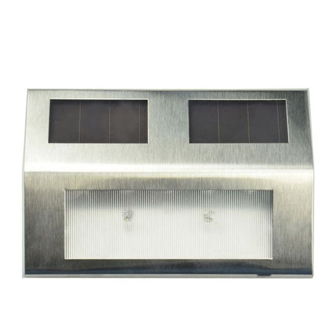 2LED Stainless Steel Solar Garden Light Waterproof LED Garden Path Fence Lamp