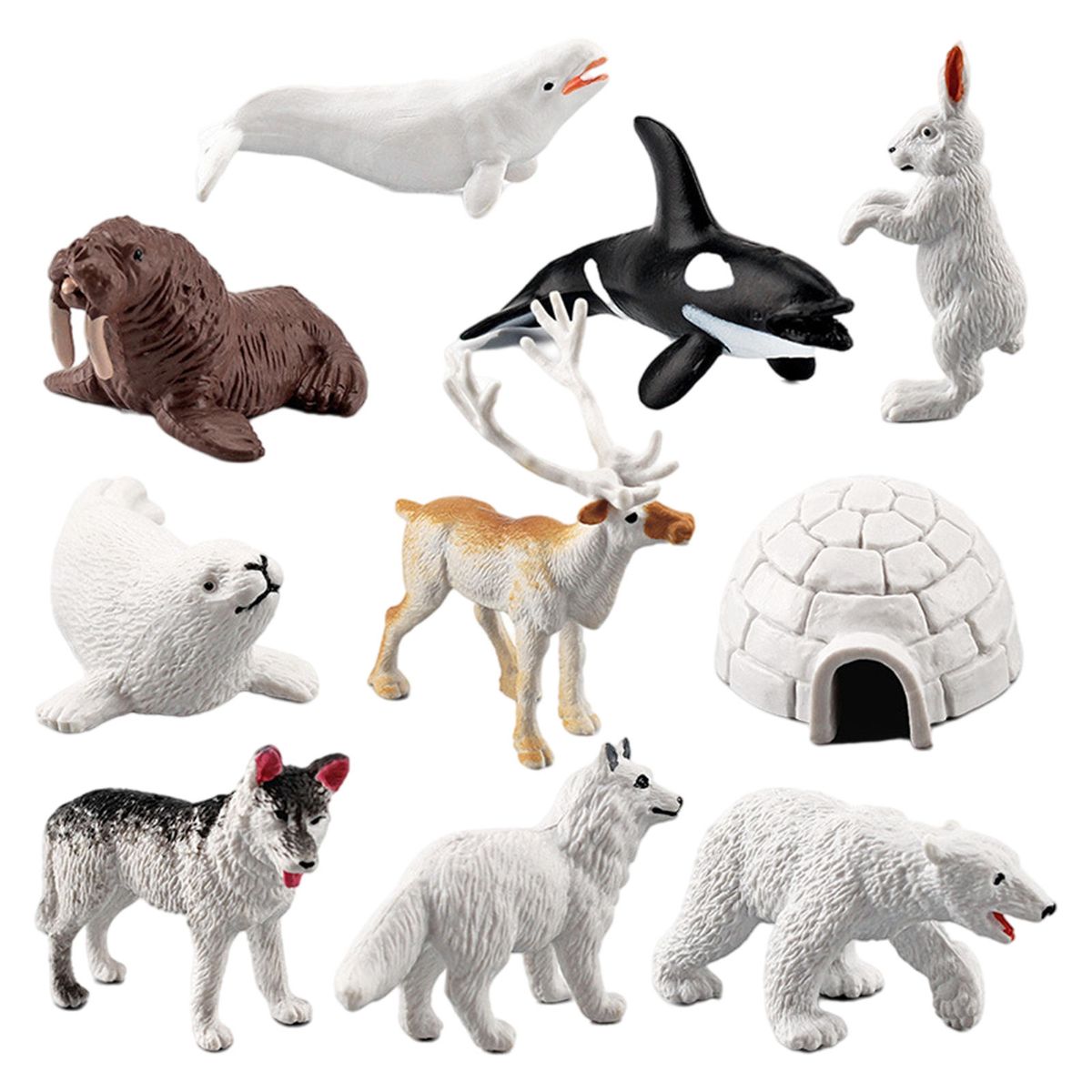 Set Of 10 Realistic Arctic Animal Model Toys For Kids Gift Shelf Decor