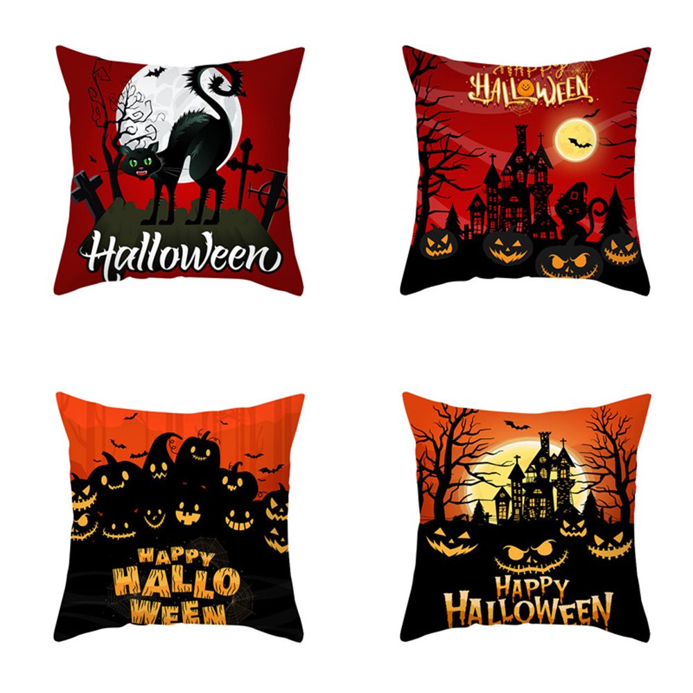 4Pcs/Set Halloween Decorative Pumpkin Pillow Covers Cotton