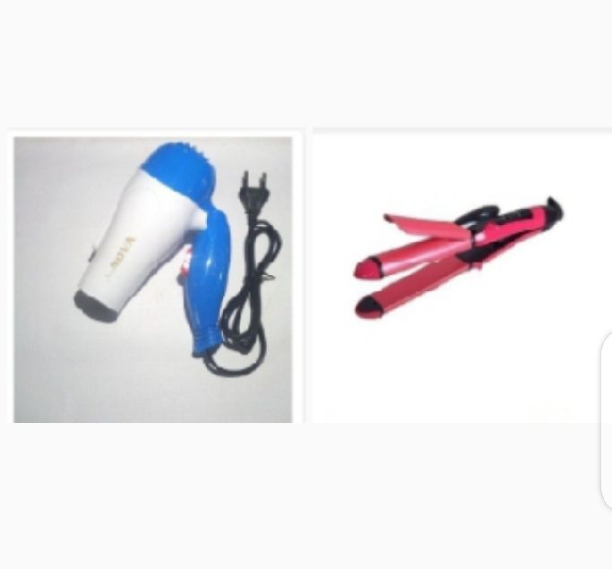 2 In 1 Hair Straightener With Dryer - Blue