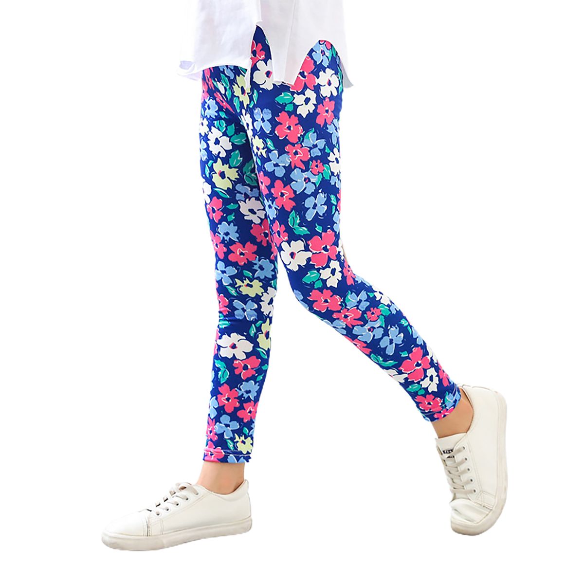 Trousers Printing All Match Children Girls High-Blue