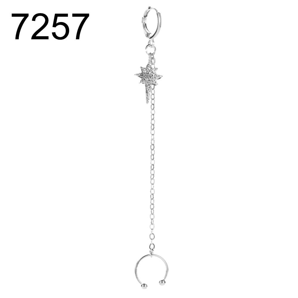 1Pc Women Fashion Ear Cuff Clip Long Chain-White 7257