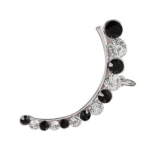 Women Fashion Creative Rhinestone Ear Stud Cuff-Light Grey