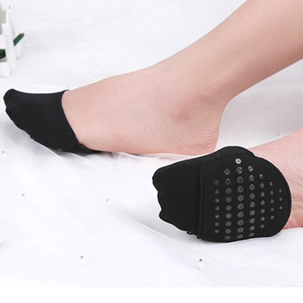 2Pcs Silicone  Forefoot Pad Pain Relief For High Heels Shock Black