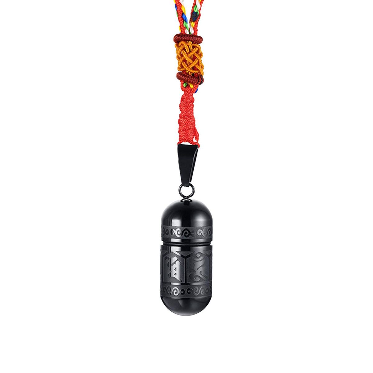 Necklace For Men 71cm Long Braided Rope Chain Cremation Black