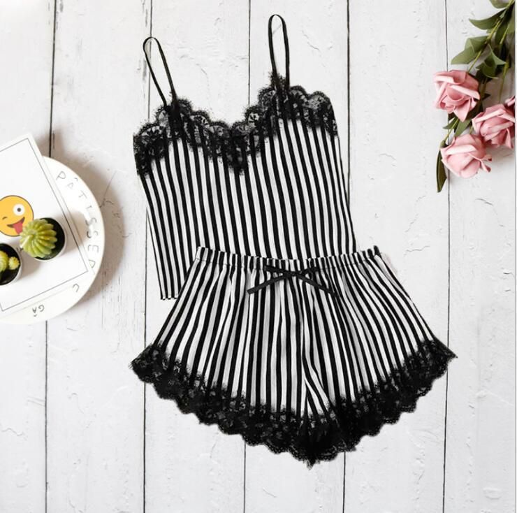 Sleepwear Sexy Satin Vintage for Women Lace Lingerie V-Neck Camisole To Rest Overnight Seamless Underwear