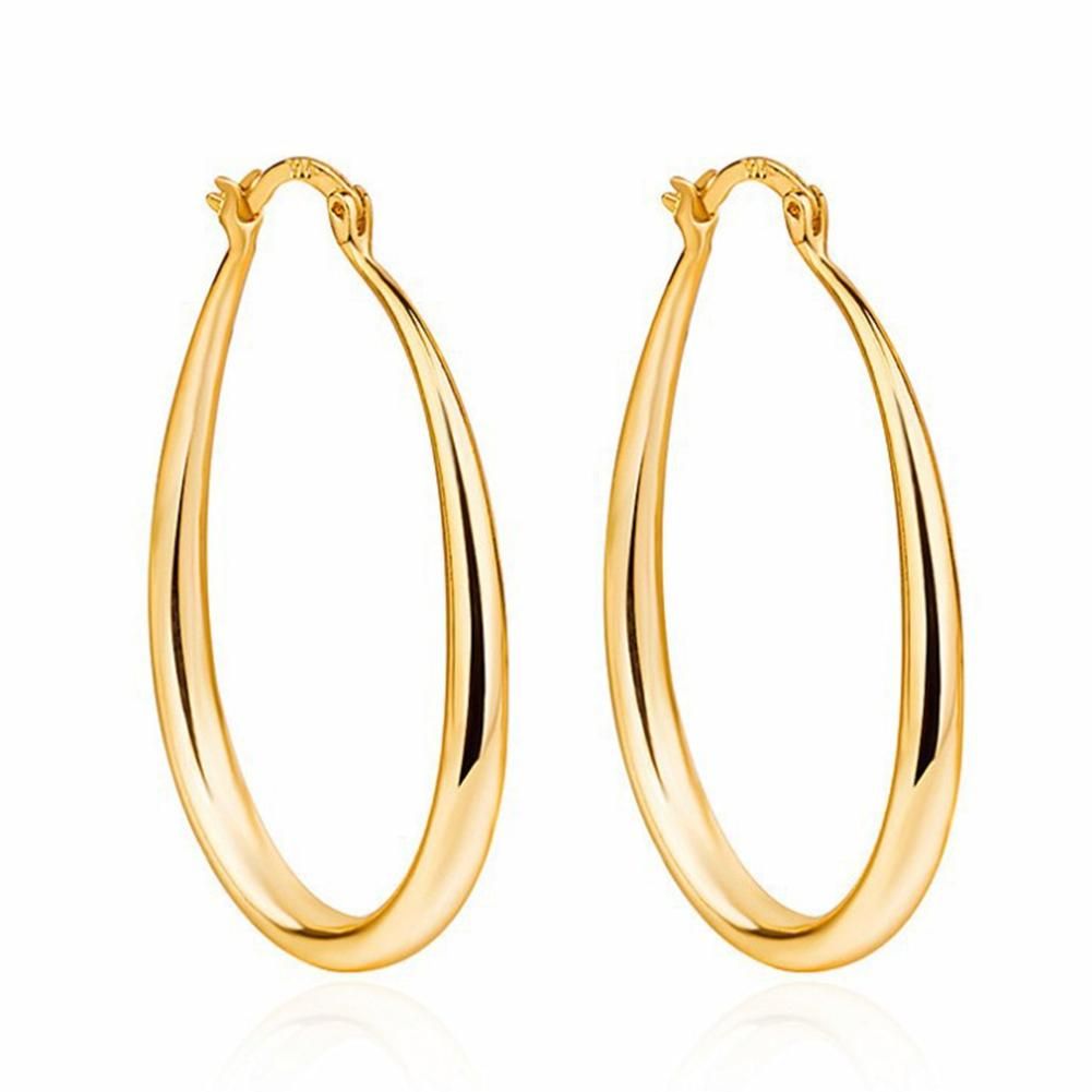 1 Pair Women Earrings Simple Dress Up Alloy Office-Golden