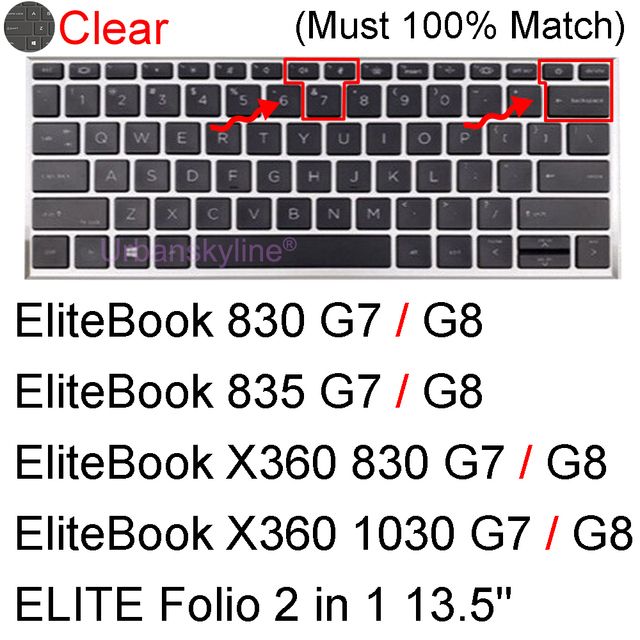 Keyboard Cover For Hp Elite X2 G8 1012 G2 1013 G3 Dragonfly