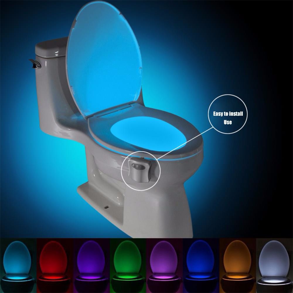 Smart Motion Sensor Toilet Seat Night 8 Colors Waterproof