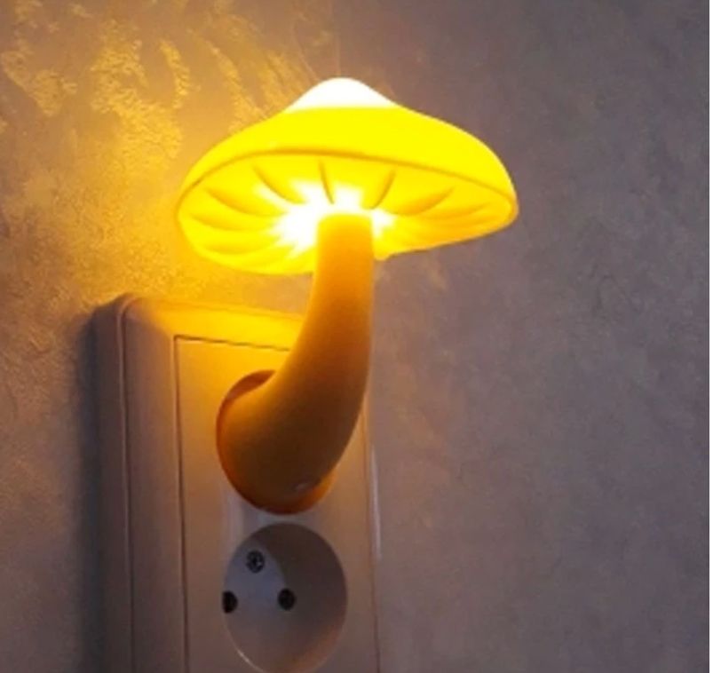 Led Night Light Mushroom Wall Lamp Light-control Sensor