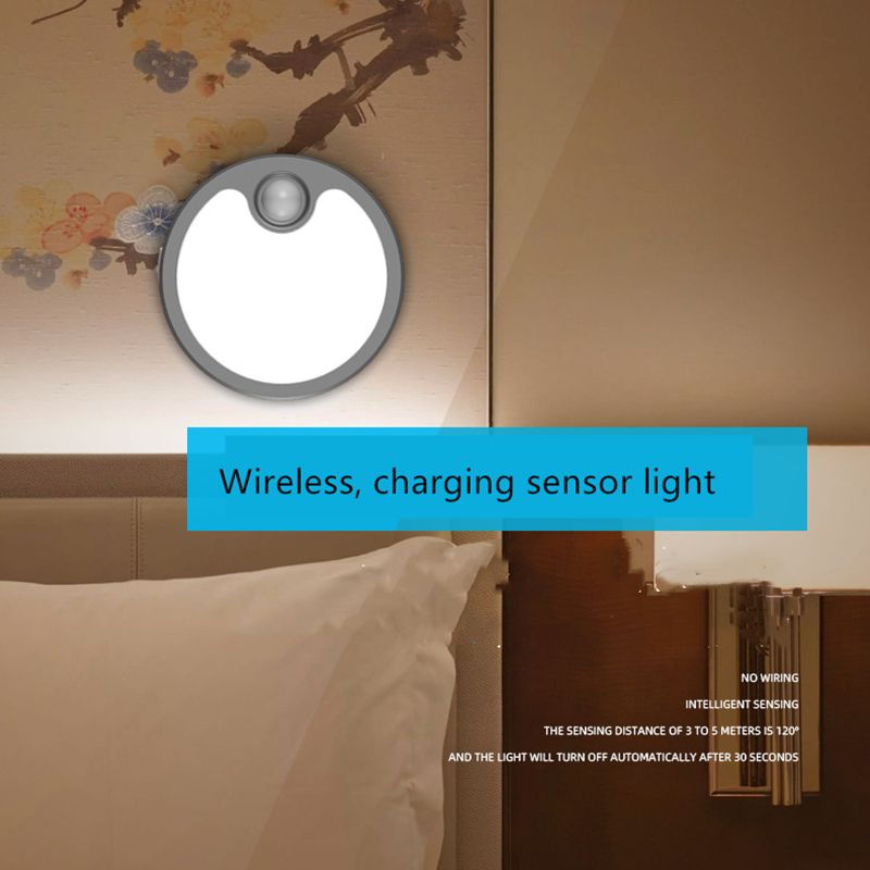 Wardrobe Lights For Kitchen Stairs LED Light USB Battery Lamp Motion Sensor Wireless Rechargeable Smart Lamps Night On Batteries--green