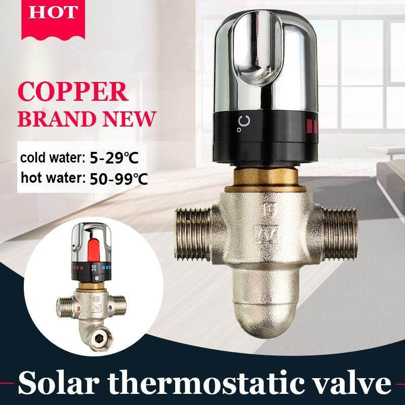 G1/2'' Brass Thermostatic Mixing Solar Water Heater Valve For Shower Faucet