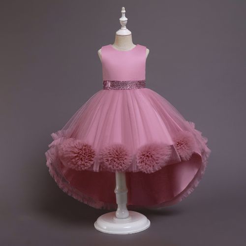 Girl Children Kids New Style Long Tail Birthday Christmas Wedding Dinner Party Princess Dress