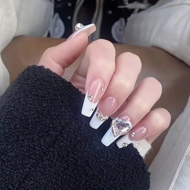 24PCS Fashion Press On Acrylic Nails - Resuable Jelly Glue