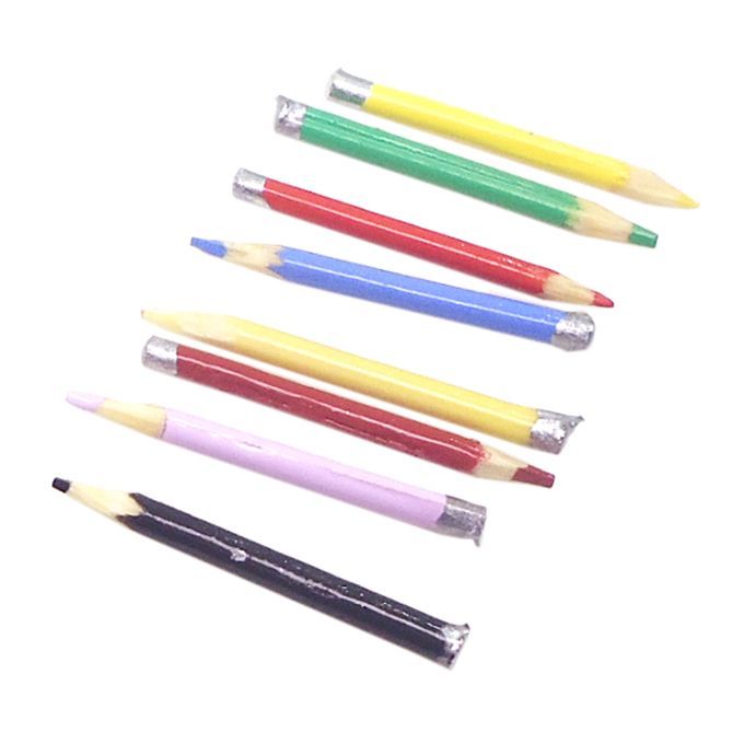 Miniature Coloured Pencils Stationery 1/12 Dolls House Furniture Toys