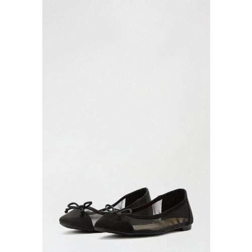 Mesh Bow Flats - Black
