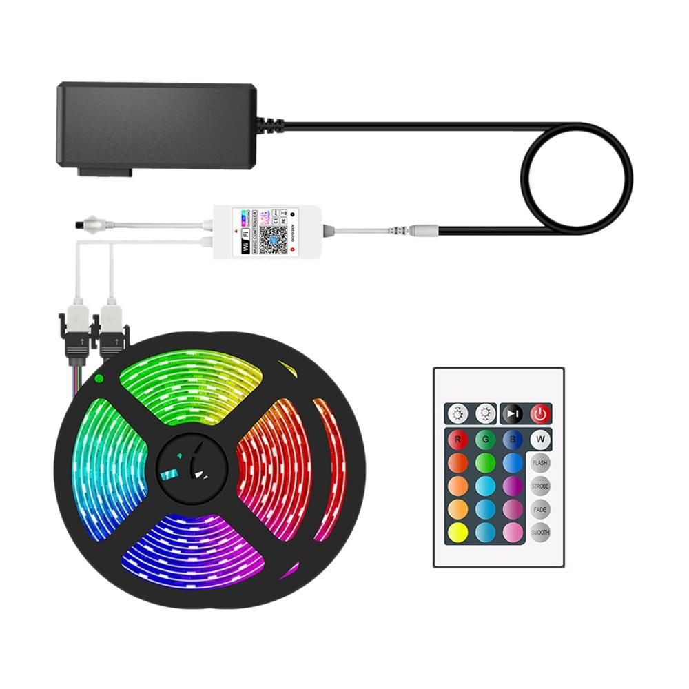 SMD5050 RGB LED Lights with Remote Control Smartphone App to Control LED Lights for Bedroom Bar Room DIY 20M US Plug