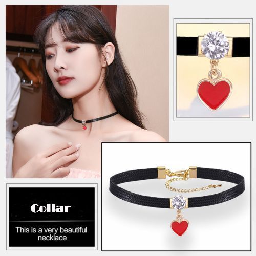 Ladies Necklace Black Neckband Clavicle Chain Women's Personality Choker M