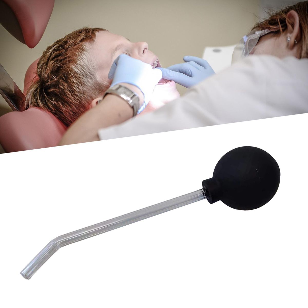 Tonsil Stone Cupping Suction Tool Manual Cleaner Black