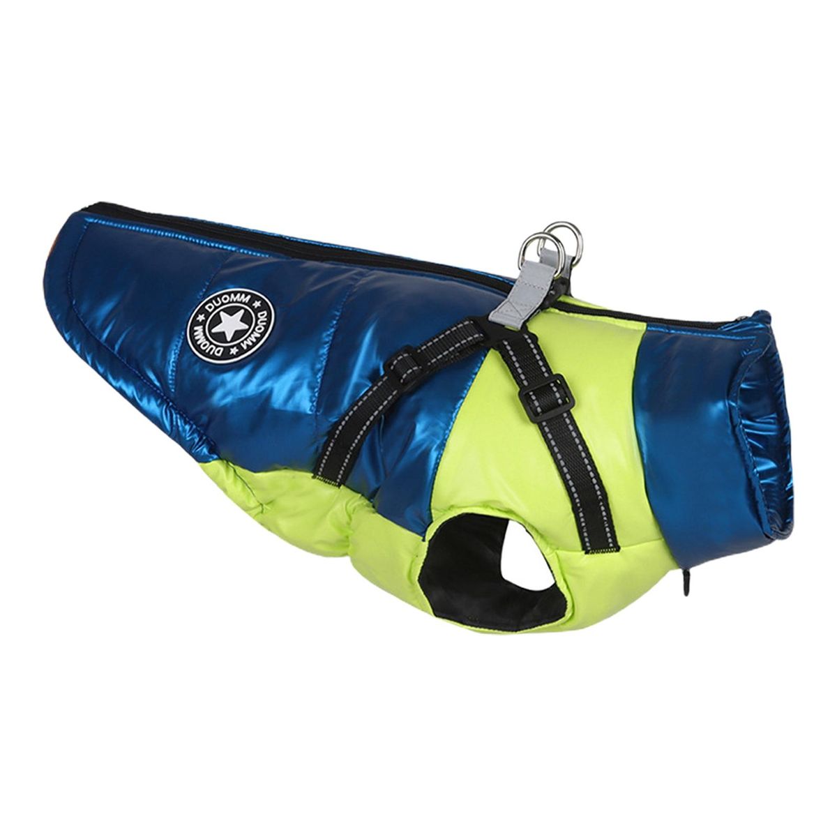 Pet Reflective Costume Reflective Winter Pet Coat Padded Jacket Decor Blue