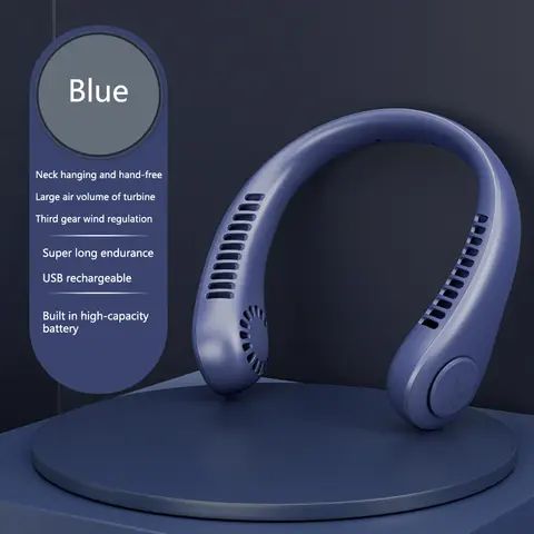 Rechargeable Hanging Neck Cooling Fan 3Speed Button