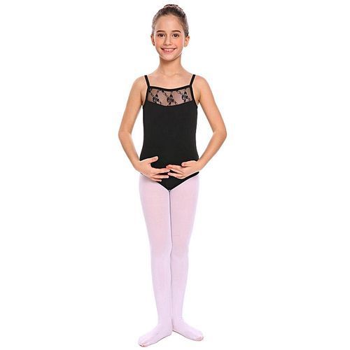 Girls Gymnastics Straps Amisole Leotard Sleeveless Lace Ballet Dancewear